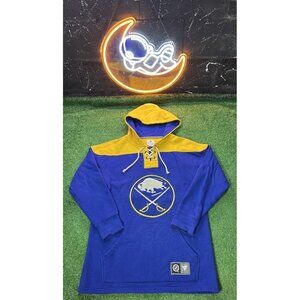 Fanatics Buffalo Sabres NHL Blue/Yellow Hoodie Sweatshirt‎ Heavy Mens Size MD